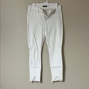 7 For All Mankind Women's Cream Skinny Jeans